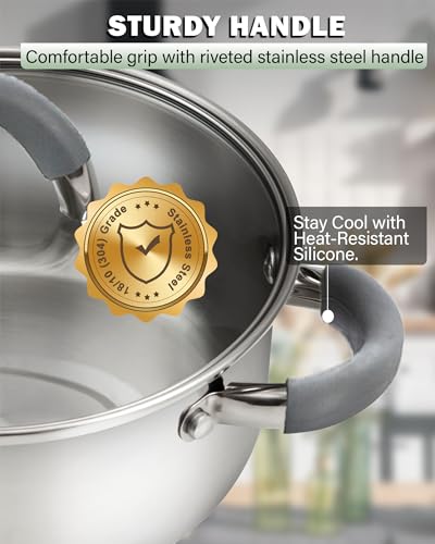 Basics 12 Quart Stainless Steel Stock Pot with Lid