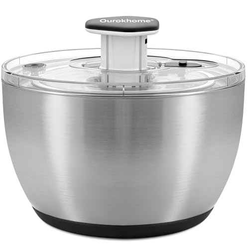 6.3 QT Stainless Steel Salad Spinner