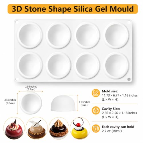 Stone Round Silicone Mold for Baking Mousse Cake