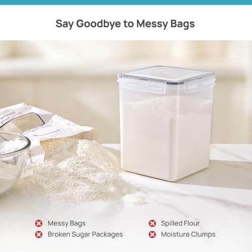 3 PCS Flour and Sugar Storage Container Sets for Beginner Bakers (3 Count)