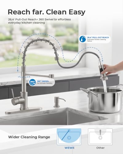 Utility Sink Faucet with Sprayer and Soap Dispenser
