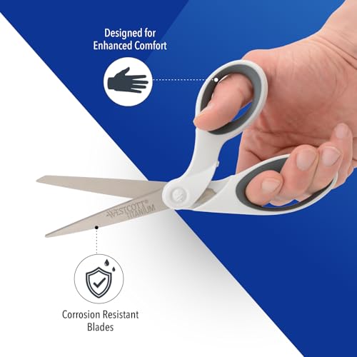 8" Bent Craft Scissors with Titanium