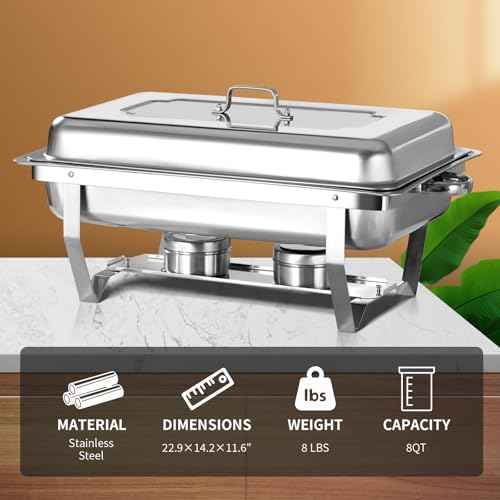 8 Qt 10 Pack Chafing Dishes Buffet Set Full Size