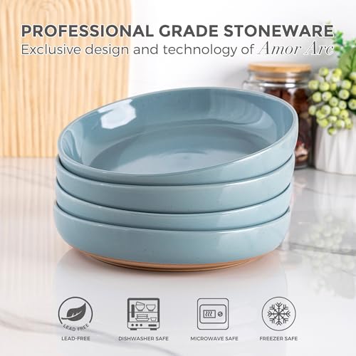 8.75'' Large Ceramic Pasta Bowls (4 Count)