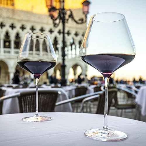 Quatrophil Burgundy Wine Glasses Crystal (6 Count)