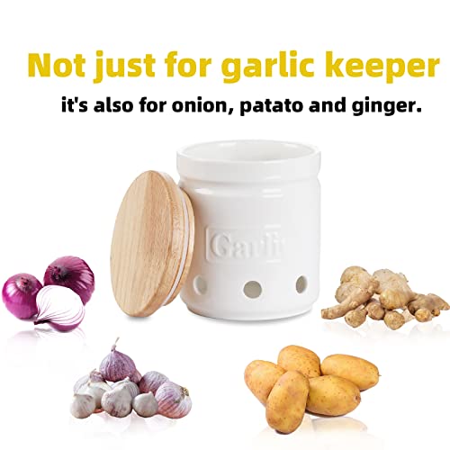 Garlic Keeper with Wooden Lid