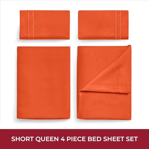Iconic 4-PC, Ultra Soft Sheet Set (RV/Short Queen, Poppy Orange)
