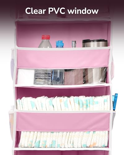 1 Pack Over Door Organizer with 5 Large Pockets 10 Mesh Side Pockets