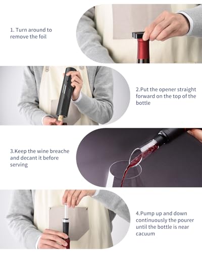Electric Wine Bottle Opener Set Rechargeable Wine Corkscrew Cordless Wine Opener Gift Set with Charging Base