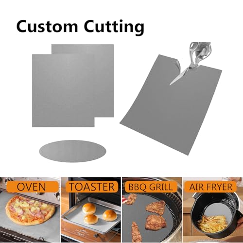 4 Pack Thickened Silver Oven Liners for Bottom of Oven BPA & PFOA Free