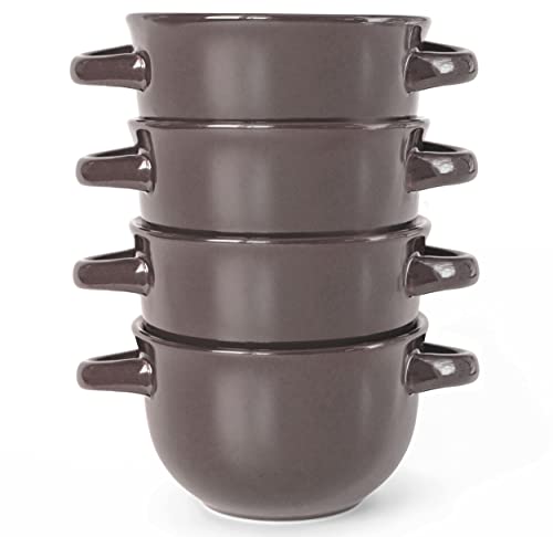 French Onion Soup Crocks with Lids & Handles (4 Count)