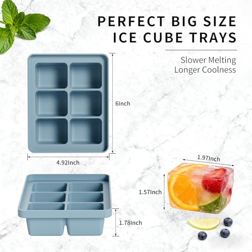 Large Silicone Ice Cube Tray Set of 3 (3 Count)