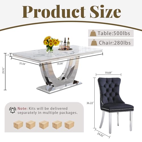 Marble Dining Table Set for 4
