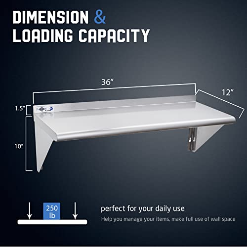 NSF Stainless Steel Shelf 12''x36''