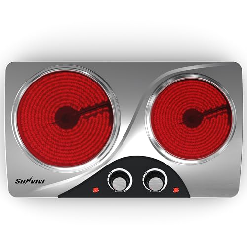 1800W Dual Burner Portable Electric Ceramic Stove