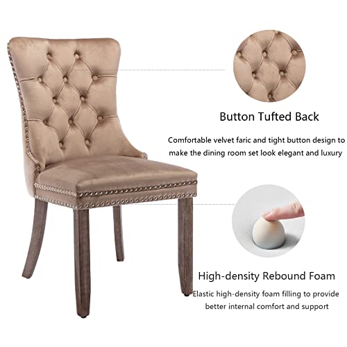 Khaki Velvet Dining Chairs Set of 2 (2 Count)