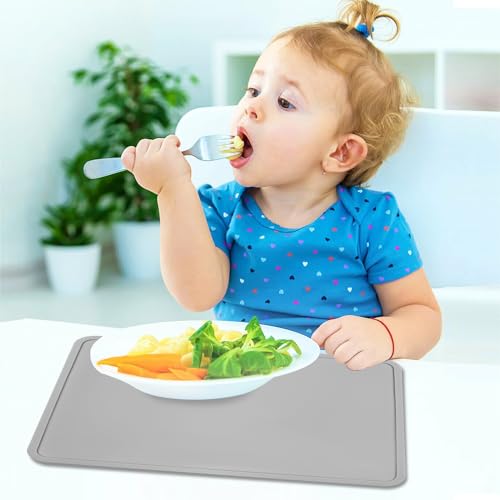 Silicone Placemats with Raised Edges for Kids