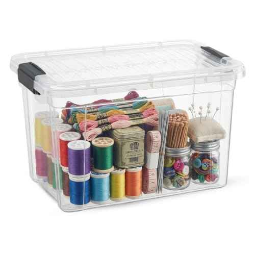 8.7 Quart Clear Plastic Storage Boxes with Lids