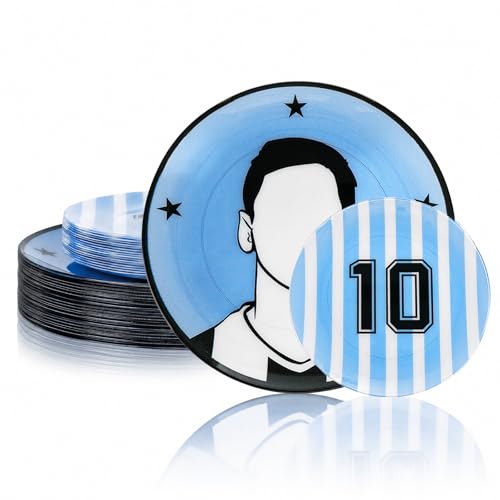 20Pcs Blue Plastic Soccer Plates (20 Count)