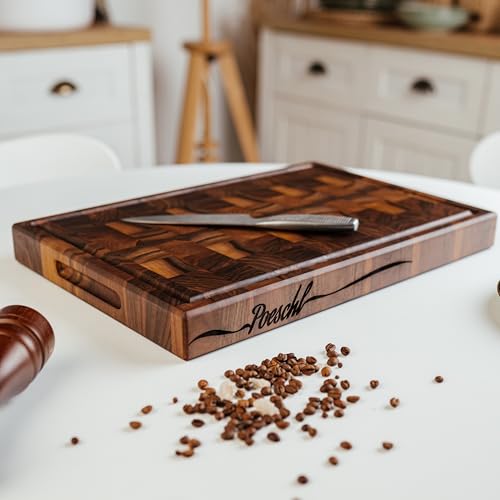 Handmade Personalized Walnut End Grain Cutting Board
