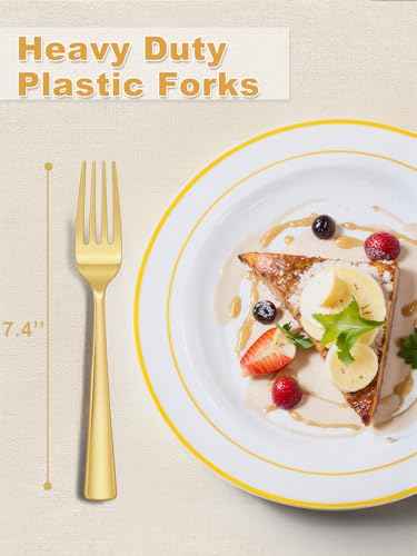 300PCS Gold Plastic Forks (300 Count)