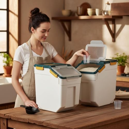 25 Pound Large Food Grade Container for Rice Flour Sugar