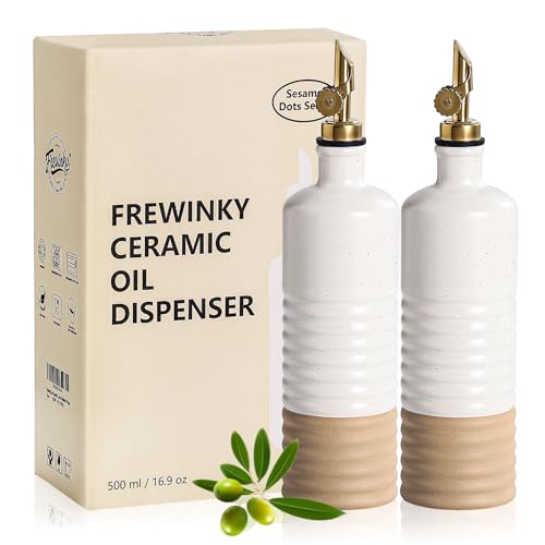 Ceramic Olive Oil Dispenser Bottles 16.9 oz (2 Count)
