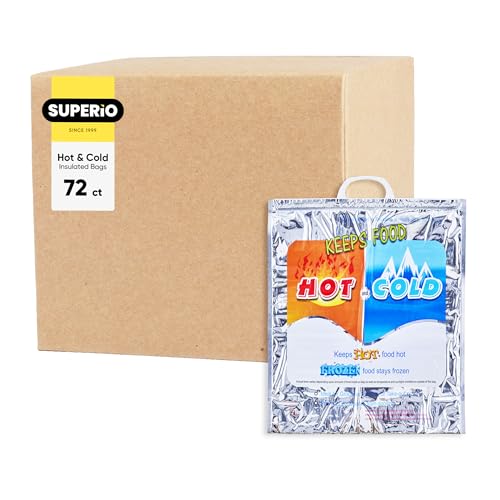 Hot and Cold Insulated Bags for Food Delivery (72 Count)