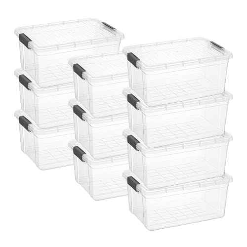 21 Quart Clear Plastic Storage Boxes with Lids (10 Count)