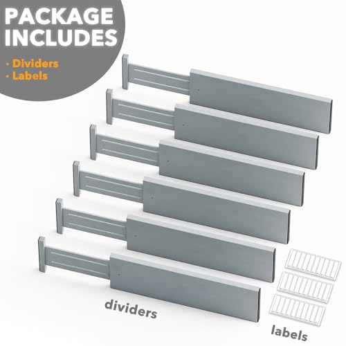 Bamboo Dresser Drawer Dividers 6 Pack (6 Count)