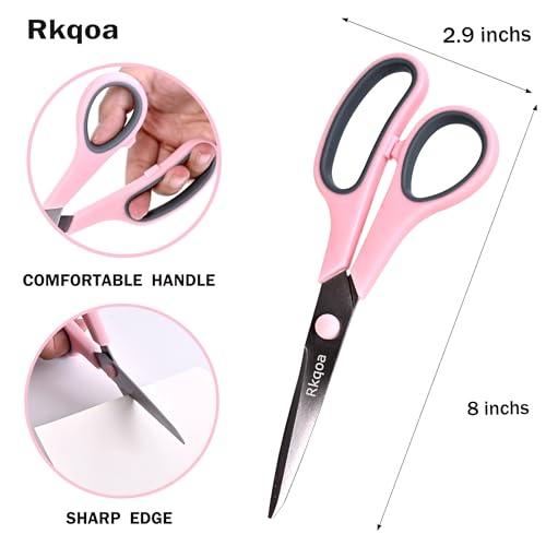 Scissors 6 Pack 8" All Purpose Stainless Steel Scissor for Everyday use (6 Count)