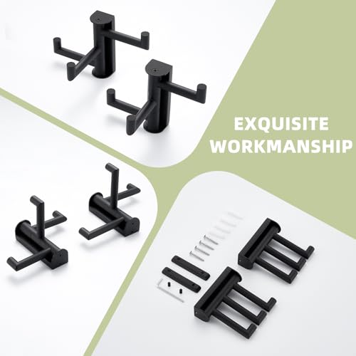 Bathroom Towel Hook Matte Black (2 Count)