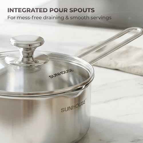 1.5 QT Sauce Pan with Lid & Pour Spouts
