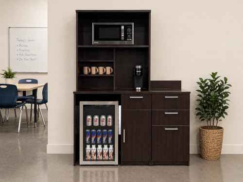 Upper Hutch Cabinet with Mini Fridge Space