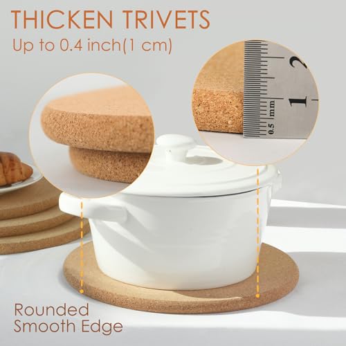 4 Pack Cork Trivets for Hot Dishes (4 Count)