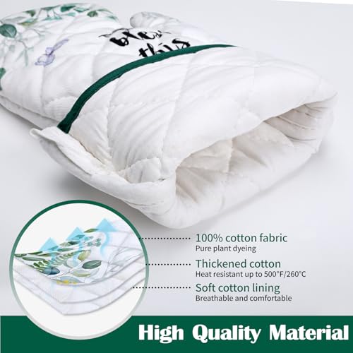 Eucalyptus Leaf Oven Mitts and Pot Holders Set