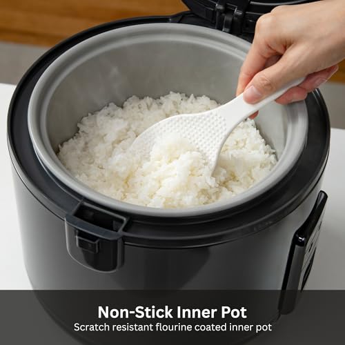 JNP-S10U-KY 5.5 Cup Capacity Rice Cooker with Non-Stick Inner Pot, Retractable Power Cord, and Keep Warm up to 12 hours, Black