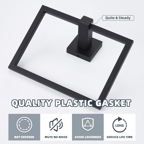 Matte Black Square Towel Holder for Bathroom