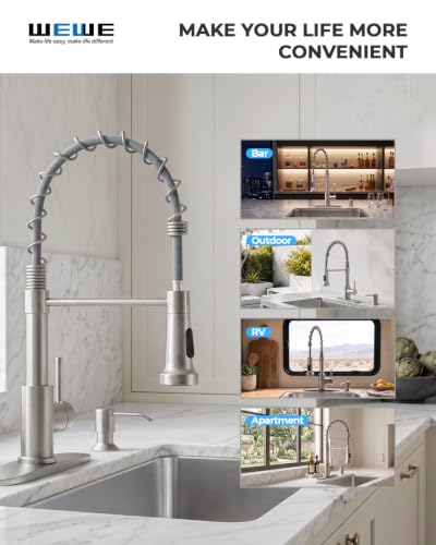 Utility Sink Faucet with Sprayer and Soap Dispenser