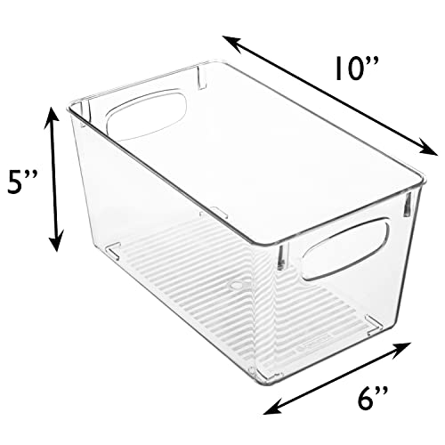 Clear Plastic Storage Bins (6 Count)