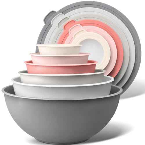 12 Piece Plastic Mixing Bowls with Lids Set (452.48 Count)