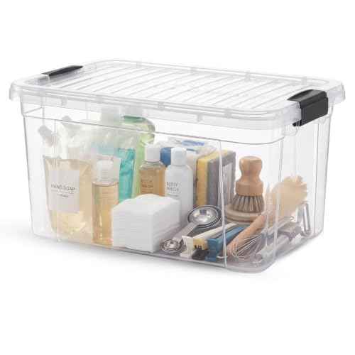 11 Quart Clear Plastic Storage Boxes with Lids