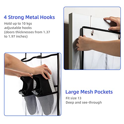 2 Pack White 14 Pockets Over the Door Shoe Organizer (2 Count)