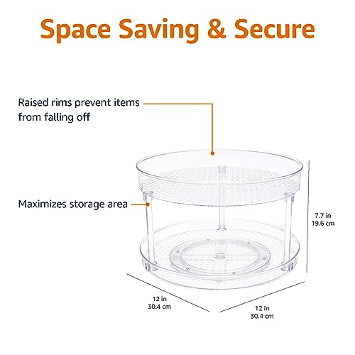 2 Tier Lazy Susan Turntable Organizer for Condiments