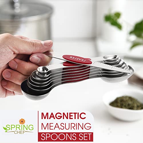 Stainless Steel 8 Magnetic Measuring Spoons Set (2 Count)