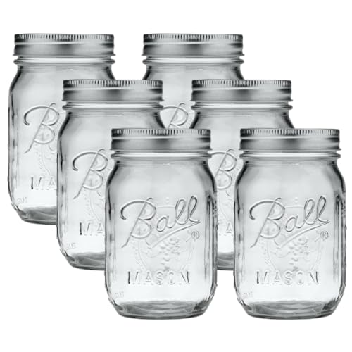 Regular Mouth Glass Mason Jars with Lids and Bands (176.3698 Ounce)