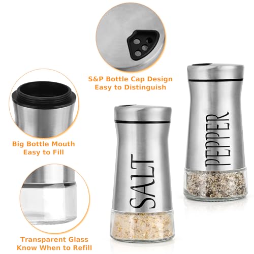 Salt and Pepper Shakers with Adjustable Pour Hole (2 Count)
