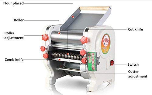 Hengwei 750W 110V Stainless Steel Commercial Electric Noodle Making Pasta Maker Dough Roller Noodle Cutting Machine