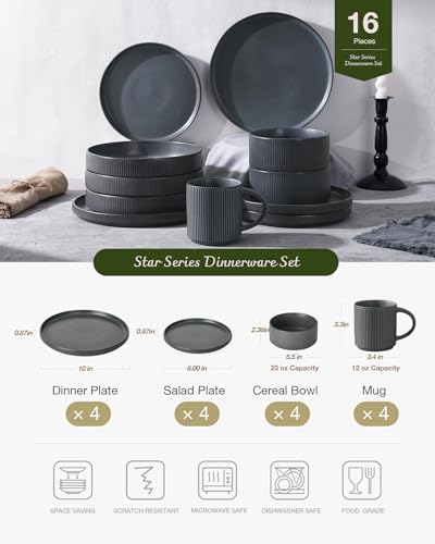 Star Dinnerware Sets with Mugs (16 Count)