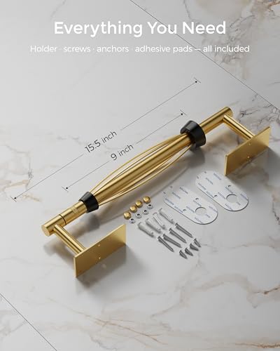 Gold Paper Towel Holder Under Cabinet with Damping Self Adhesive